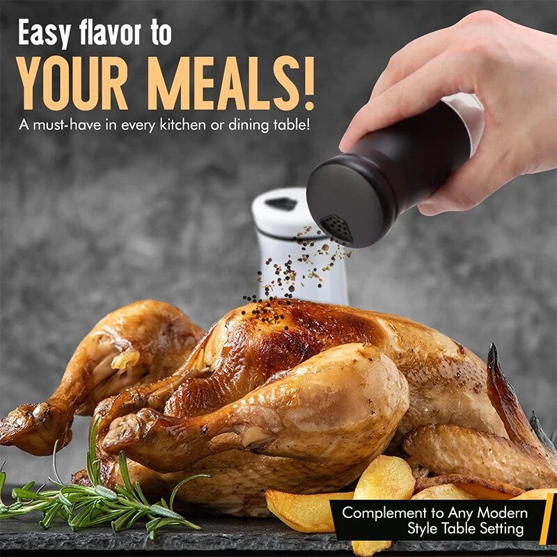 Σετ γυάλινες δονητές αλατιού και πιπεριού με ρυθμιζόμενες τρύπες από ανοξείδωτο ατσάλι Salt shaker και Pepper Shaker Farmhouse Αλατάκι