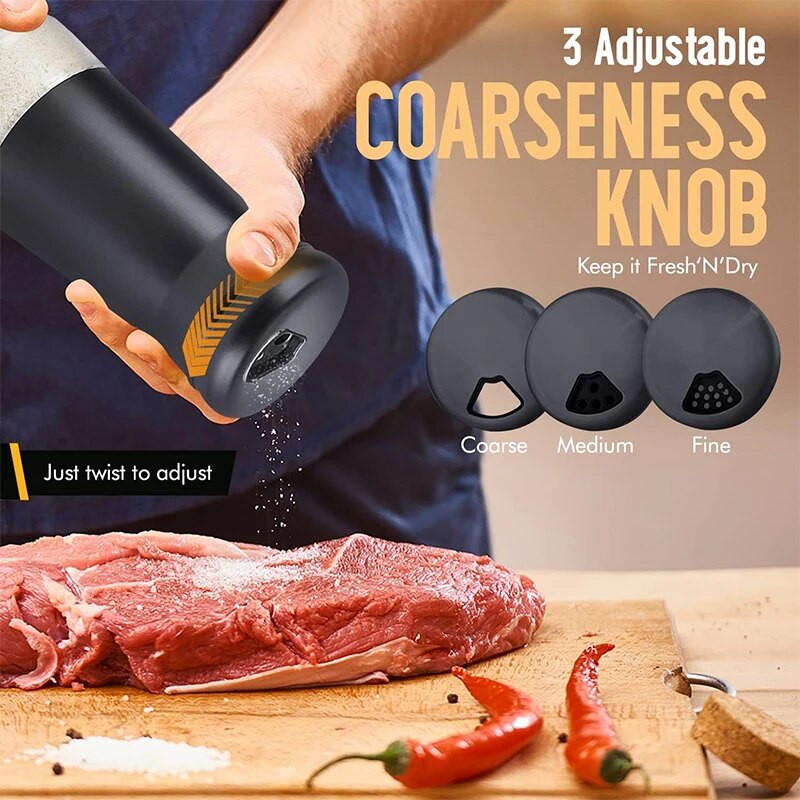 Σετ γυάλινες δονητές αλατιού και πιπεριού με ρυθμιζόμενες τρύπες από ανοξείδωτο ατσάλι Salt shaker και Pepper Shaker Farmhouse Αλατάκι