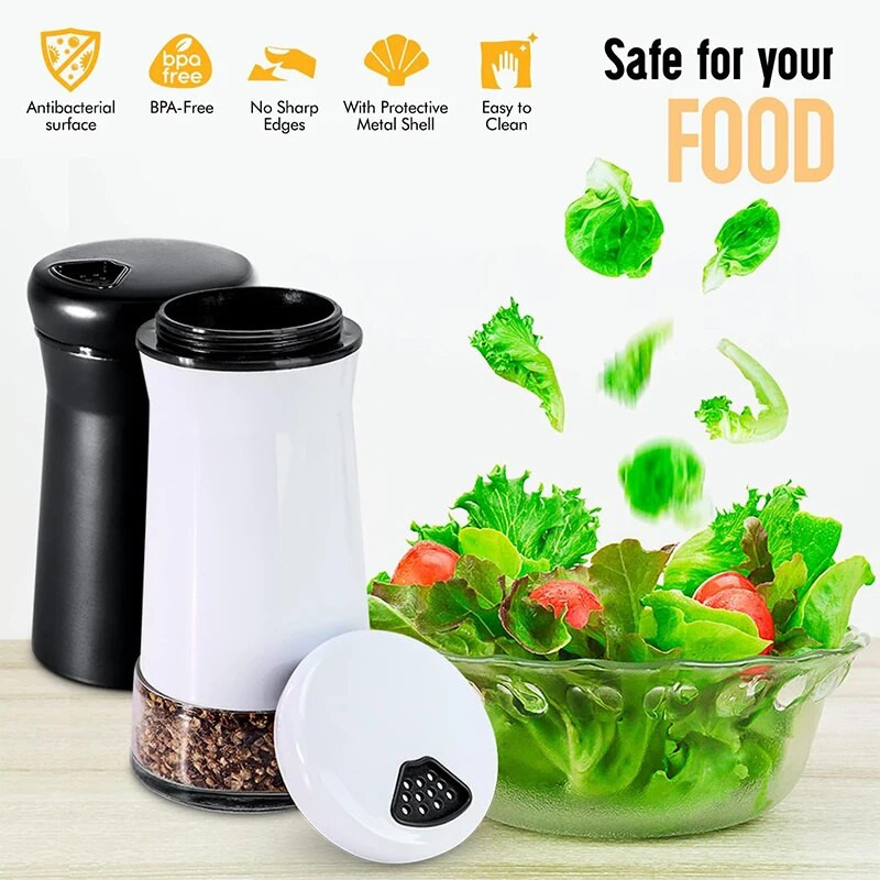 Σετ γυάλινες δονητές αλατιού και πιπεριού με ρυθμιζόμενες τρύπες από ανοξείδωτο ατσάλι Salt shaker και Pepper Shaker Farmhouse Αλατάκι