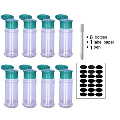 Stiklainiai prieskoniams Prieskonių indelis Plastikinis kepsnių prieskonių virtuvės įtaisas Druskos ir pipirų plaktuvas prieskonių virtuvės įrankis