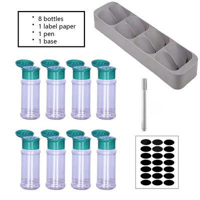 Stiklainiai prieskoniams Prieskonių indelis Plastikinis kepsnių prieskonių virtuvės įtaisas Druskos ir pipirų plaktuvas prieskonių virtuvės įrankis