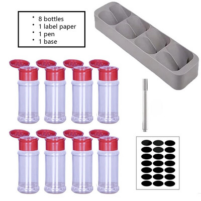 Stiklainiai prieskoniams Prieskonių indelis Plastikinis kepsnių prieskonių virtuvės įtaisas Druskos ir pipirų plaktuvas prieskonių virtuvės įrankis