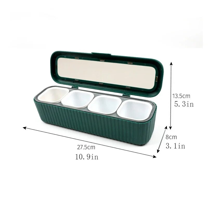 Konyha 4 rácsos Fűszerdoboz Fűszertartó és tároló Fűszerüvegek Só és Bors Shakerek Tartály Fűszertartó készlet