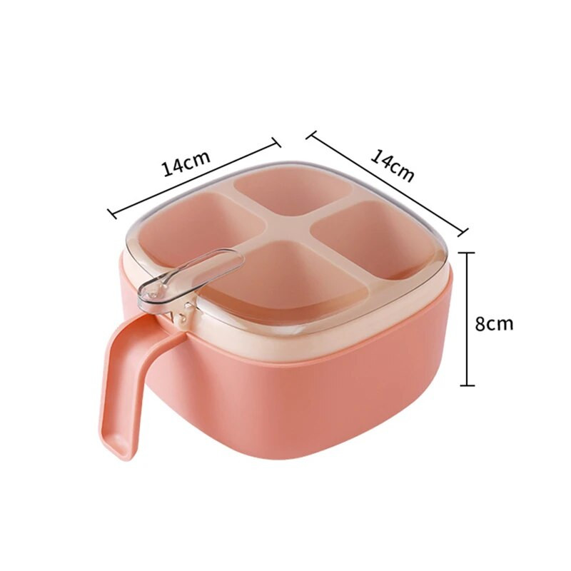 4 grile Sare Piper Cutie de condimente Capac transparent Borcan de condimente Pudră de chili Zahăr Recipient de depozitare Condimente Gadgets de bucătărie
