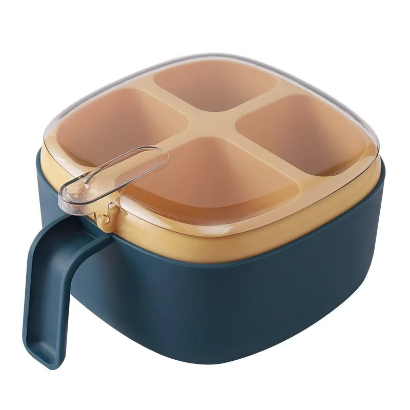 4 grile Sare Piper Cutie de condimente Capac transparent Borcan de condimente Pudră de chili Zahăr Recipient de depozitare Condimente Gadgets de bucătărie