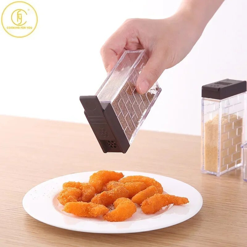 Átlátszó műanyag fűszerező dobozok konyhai sótartó bors fűszertároló tartály kültéri BBQ fűszernövény eszközök, 6db