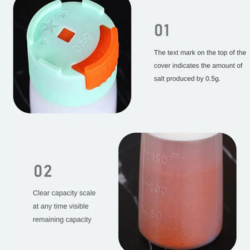 0,5 G дозираща солница Push Type Дозатор за сол за подправки Резервоар за сол Бутилка за захар Подправка Пипер Солница Буркан Бутилка