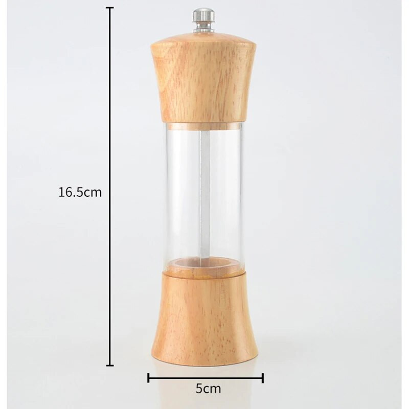 Akrilo skaidrus rankinis pipirų prieskonių malūnas, prieskonių malūnėliai, prieskonių malimo mašina, kepimo kepsninės įrankiai, 6 colių