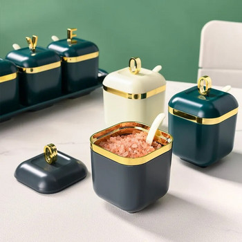 Σετ καρυκευμάτων Αλάτι πιπέρι Μπαχαρικά Ράφι Βάζο Ζαχαριέρα για Κουζίνα Συσκευή Gadget Σετ Μπαχαρικών Κουτί με καπάκι Εργαλείο οργάνωσης