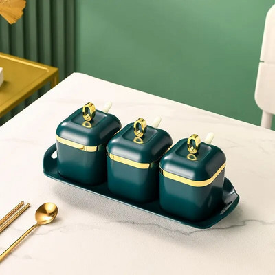 Set kutija za začine Sol Papar Stalak za začine Staklenka Posuda za šećer za kuhinjske gadgete Setovi uređaja Kutija za začine s poklopcem Alat za organizator