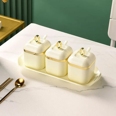 Set kutija za začine Sol Papar Stalak za začine Staklenka Posuda za šećer za kuhinjske gadgete Setovi uređaja Kutija za začine s poklopcem Alat za organizator