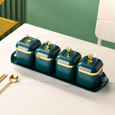 Set kutija za začine Sol Papar Stalak za začine Staklenka Posuda za šećer za kuhinjske gadgete Setovi uređaja Kutija za začine s poklopcem Alat za organizator