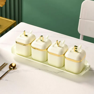 Set kutija za začine Sol Papar Stalak za začine Staklenka Posuda za šećer za kuhinjske gadgete Setovi uređaja Kutija za začine s poklopcem Alat za organizator