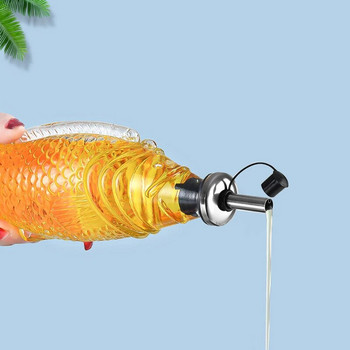 Γυάλινο μπουκάλι λαδιού 350ml Δημιουργικό εργαλείο καρυκευμάτων σε σχήμα ψαριού Μπουκάλι οικιακού σησαμέλαιου Κουζίνα Διαφανές γυάλινο μπουκάλι λαδιού
