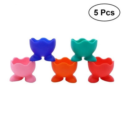 5 kom. Silikonska čašica za jaja Šarena mekana silikonska čašica za jaje Šalica za posluživanje kuhanih jaja Poslužavnik za jaja Držači za jaja Stalci Kuhinjski alati Gadgeti