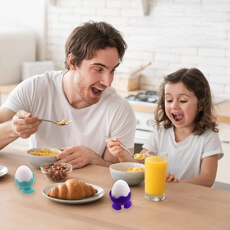 5 kom. Silikonska čašica za jaja Šarena mekana silikonska čašica za jaje Šalica za posluživanje kuhanih jaja Poslužavnik za jaja Držači za jaja Stalci Kuhinjski alati Gadgeti