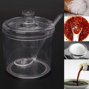 Ακρυλικό βάζο μπαχαρικών για αλάτι Ζάχαρη πιπέρι σε σκόνη Προμήθειες κουζίνας