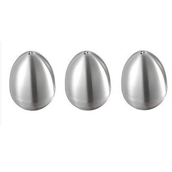 3бр. Солница от неръждаема стомана Комплект солници във формата на яйце Кухненски инструменти, сребро