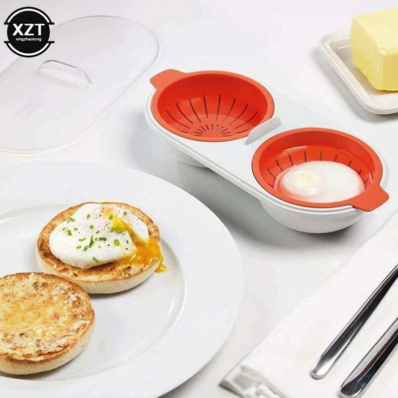 Kuhinjski aparat za kuhanje jaja s dvostrukom šalicom za kuhanje jaja u mikrovalnoj pećnici Posuda za kuhanje na pari Kuhač za jaja Alati za kuhanje