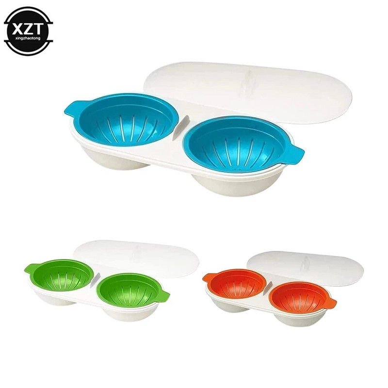 Kuhinjski aparat za kuhanje jaja s dvostrukom šalicom za kuhanje jaja u mikrovalnoj pećnici Posuda za kuhanje na pari Kuhač za jaja Alati za kuhanje