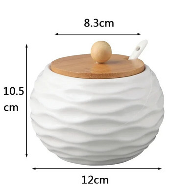 Kerámia fűszerező edény konyhai kellékek doboza, kombinált konyhai kellékek palack olajos sótartó bambusz alappal, 3 készlet