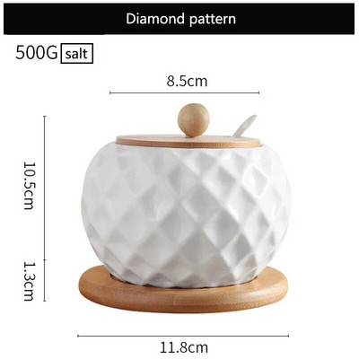 Kerámia fűszerező edény konyhai kellékek doboza, kombinált konyhai kellékek palack olajos sótartó bambusz alappal, 3 készlet