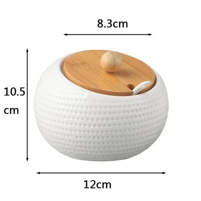 Kerámia fűszerező edény konyhai kellékek doboza, kombinált konyhai kellékek palack olajos sótartó bambusz alappal, 3 készlet