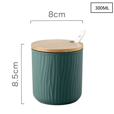 Kerámia fűszerező edény konyhai kellékek doboza, kombinált konyhai kellékek palack olajos sótartó bambusz alappal, 3 készlet