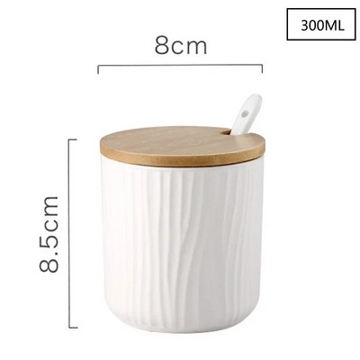 Kerámia fűszerező edény konyhai kellékek doboza, kombinált konyhai kellékek palack olajos sótartó bambusz alappal, 3 készlet