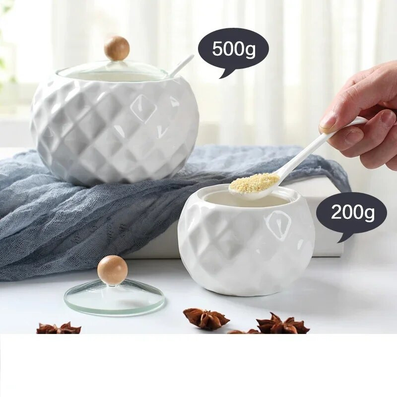 Kerámia fűszerező edény konyhai kellékek doboza, kombinált konyhai kellékek palack olajos sótartó bambusz alappal, 3 készlet