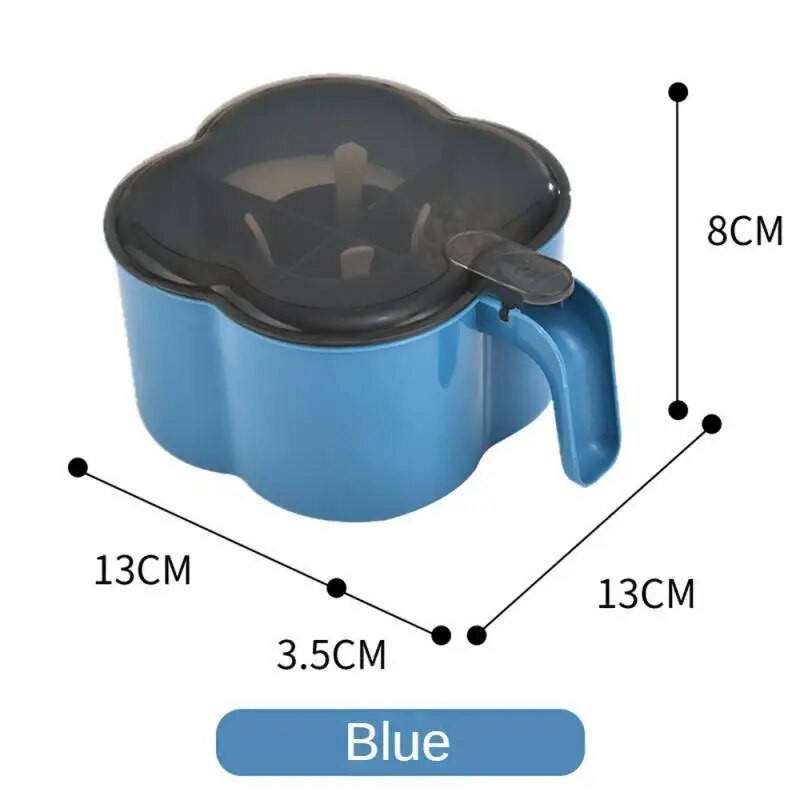 Prieskonių dėžutė su šaukštu Prieskonių indelis 4 viename kelių skyrių Druskos Pipirų Prieskonių Stiklainiai Puodai Virtuvės Priedai Pagardų Indelis