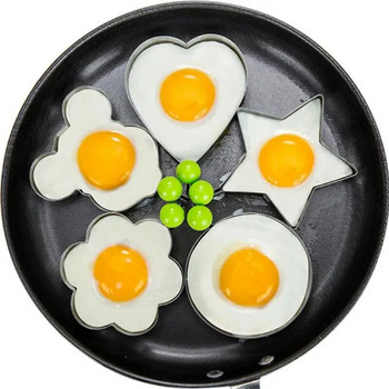 Φόρμα αυγών από ανοξείδωτο ατσάλι Σχήμα τηγανίτας Ομελέτα Φόρμα κέικ Καλούπια ψησίματος Δαχτυλίδι Εργαλείο τηγανίσματος αυγών κουζίνας