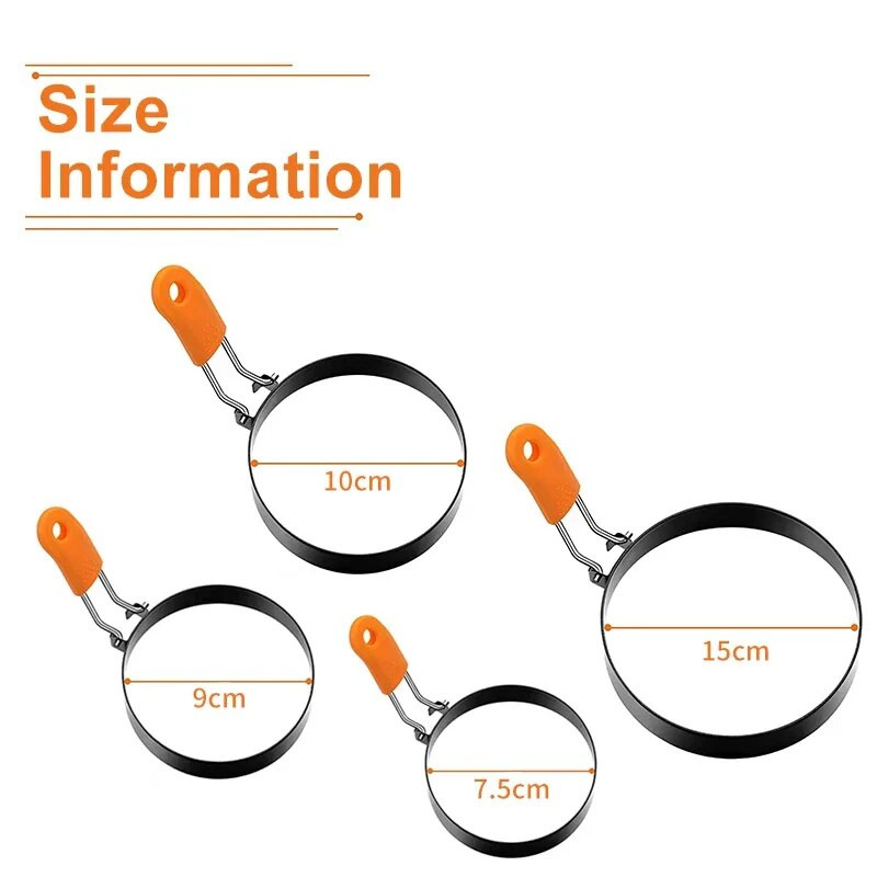 Professionaalne praemunavorm roostevabast terasest munapraerõngas, mittekleepuv ümmargune pannkoogivorm köögiomletivorm munade praadimiseks Tööriistad