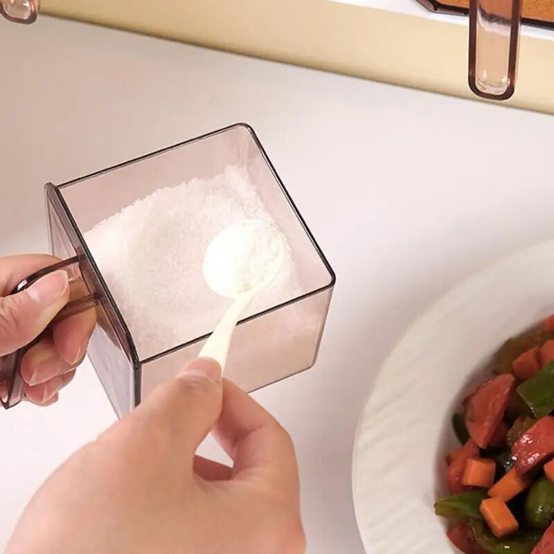 Prieskonių laikymo lentyna virtuvei Cukraus druskos indelių prieskonių talpyklos dėžutė Buitinė ant sienos montuojamas kombinuotas rinkinys be perforavimo