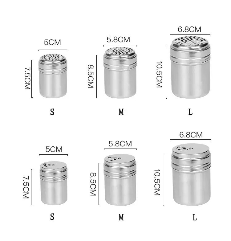 Daugiafunkcis nerūdijančio plieno prieskonių stiklainis Druskos cukraus butelis sukamuoju dangteliu virtuvės prietaisai Prieskonių pipirų plaktuvas Prieskonių indelis
