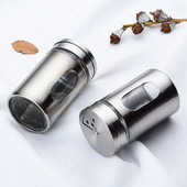 Ανοξείδωτο ατσάλι Spice Pepper Shakers Περιστρεφόμενο κάλυμμα Καρύκευμα Μπουκάλι Αλάτι Ζάχαρη Καρυκεύματα Κασσίτερος Κάμπινγκ BBQ Βαζάκια Κουζίνας