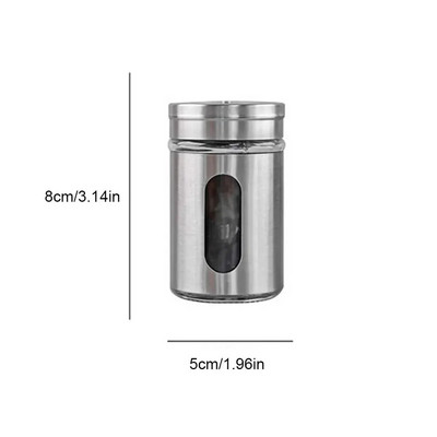 Ανοξείδωτο ατσάλι Spice Pepper Shakers Περιστρεφόμενο κάλυμμα Καρύκευμα Μπουκάλι Αλάτι Ζάχαρη Καρυκεύματα Κασσίτερος Κάμπινγκ BBQ Βαζάκια Κουζίνας