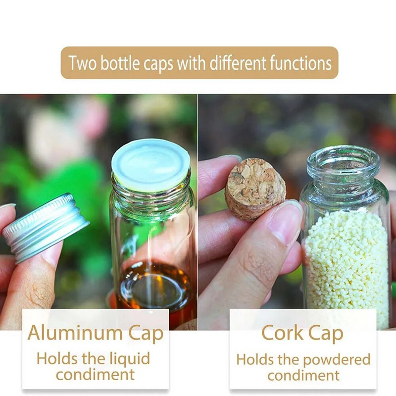 Φορητή τσάντα μπαχαρικών Spice jars καμβάς καρυκεύματα αποθήκευσης τσάντα Organizer Σετ θήκη για μπουκάλια καρυκευμάτων για υπαίθριο κάμπινγκ BBQ πικνίκ