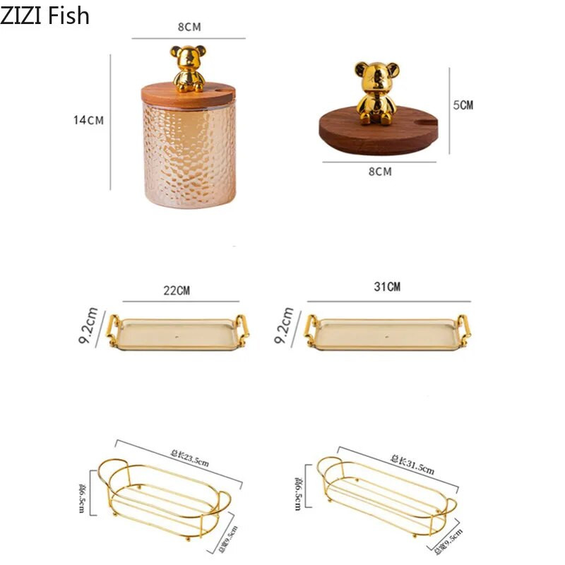 Καπάκι Little Bear Διάφανο γυάλινο κουτί μπαχαρικών κουζίνας αλάτι πιπέρι Ζάχαρη καρυκεύματα αποθήκευσης Μοντέρνο δημιουργικό σετ καρυκευμάτων