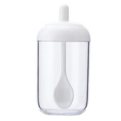 2 u 1 boca za začine Kutija za pohranu soli Plastična staklenka za začine za sol, šećer, papar u prahu sa žlicom Prozirne kuhinjske potrepštine