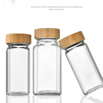 Φτηνό μπουκάλι Μασίφ Ξύλο Τετράγωνο Μπουκάλι Καρυκεύματα Βάζο Λείο Στόμιο Μπουκαλιού Φορητό Αποθηκευτικό Αντιολισθητικό Πάτος Μπουκαλιού