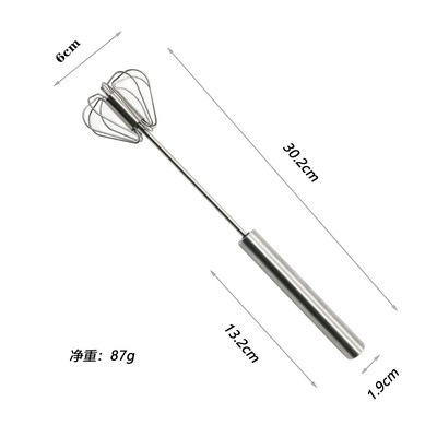 Nerūdijantis kiaušinių plakiklis pusiau automatinis kiaušinių įrankis Kiaušinių plakimo grietinėlės plaktuvas Rankinis maišytuvas Buitinis virtuvės kepimo priedai