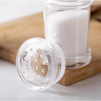 Διαφανές πλαστικό βάζο μπαχαρικών για αλάτι πιπέρι και οδοντογλυφίδα Αποθήκευση φορητό υπαίθριο κουτί μπάρμπεκιου σπιτιού με γεύση αξεσουάρ κουζίνας