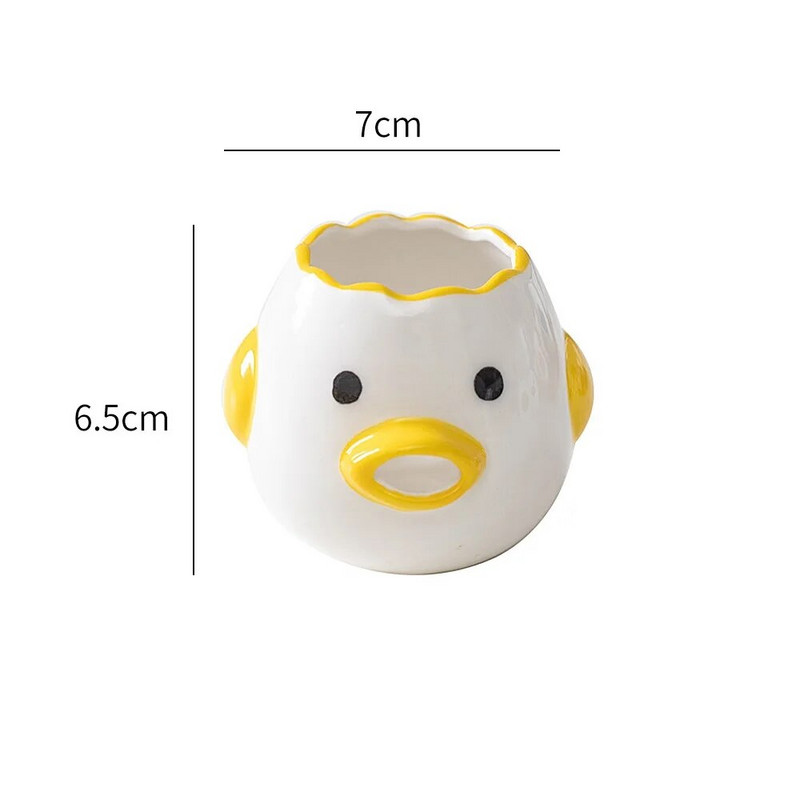 Alat za odvajanje bijelih žumanjaka u jajima Separator za bjelanjke od pilećih jaja Keramika Keramički odvajač za jaja od pilića iz crtića Kuhinjski pribor