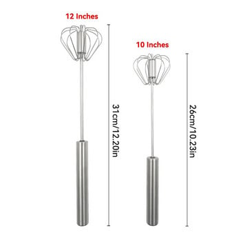 Полуавтоматична бъркалка за яйца Разбиване на яйца от неръждаема стомана 304 Ръчен ръчен миксер Самовъртяща се бъркалка за яйца Кухненски аксесоари Инструменти за яйца