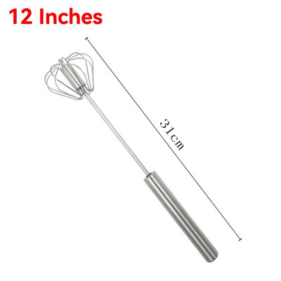 Poluautomatska mutilica za jaja Pjenjača za jaja od nehrđajućeg čelika 304 Ručni ručni mikser Samookretna mješalica za jaja Kuhinjski dodaci Alati za jaja