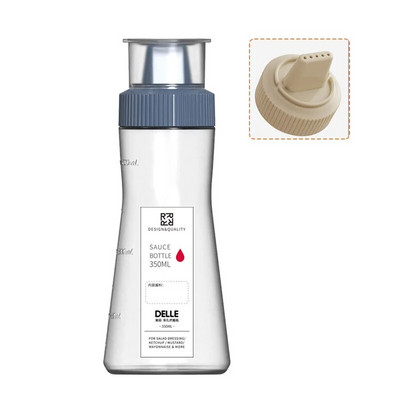 350 ml pagardų padažo išspaustas butelis Druskos pipirų miltų miltelių plaktuvas Kečupo salotų padažo dozatorius BBQ prieskonių talpyklės 1/5 skylės