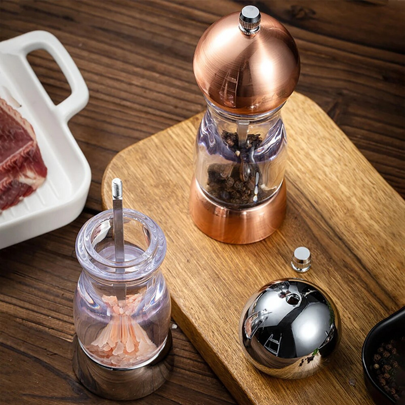 Akrüülist silindriline veski läbipaistev pipraveski soola jahvatamine keraamiline südamik Mitmeotstarbeline maitsestamispudel köögitööriist