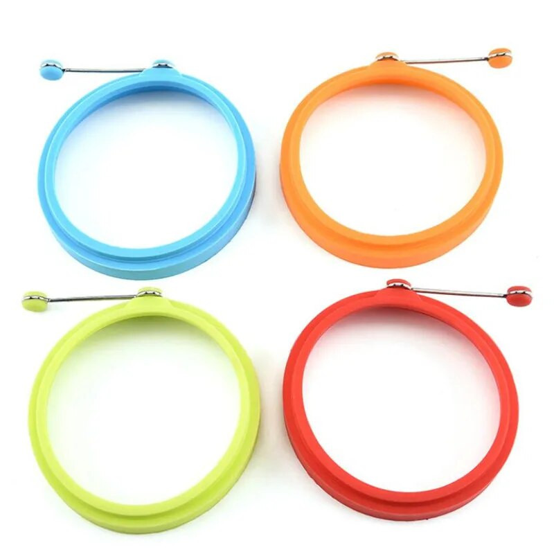 4 spalvų silikoninis keptų kiaušinių blynų žiedas omletas keptas kiaušinis apvalus formuojantis kiaušinių forma pusryčiams kepti keptuvė orkaitės virtuvė