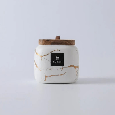 Konyhai fagyos fűszeres üvegkészlet márvány kerámia háztartási kombinált fűszeres doboz só és cukor fűszeres üveg